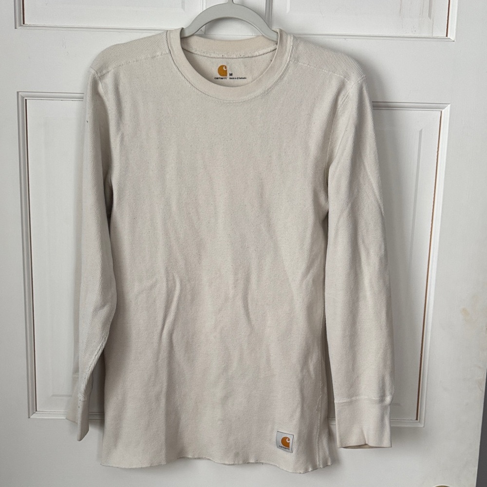 Carhartt Force Men's Off-White Crewneck Thermal  Top